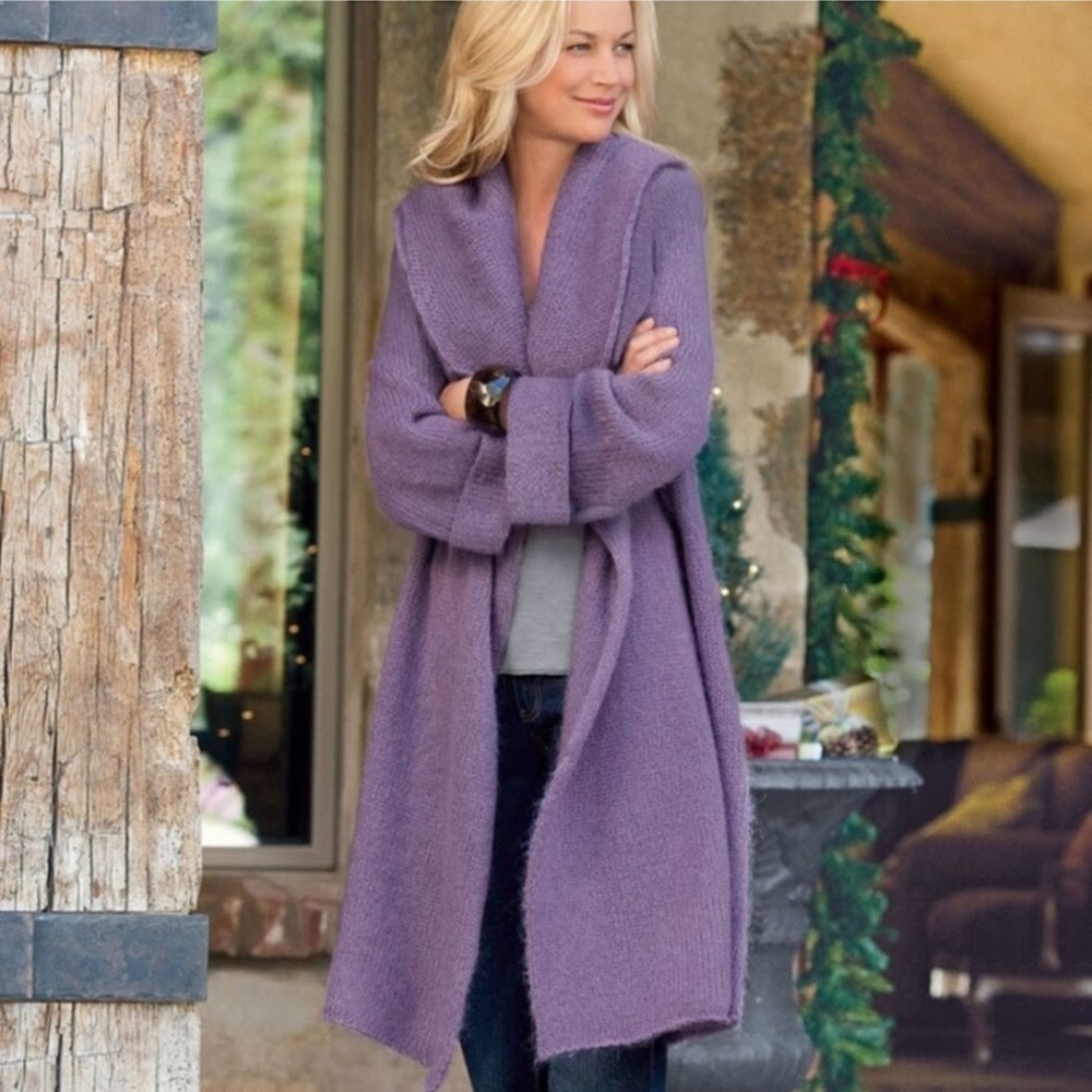 Soft Surroundings Lavender Open-Front Cardigan